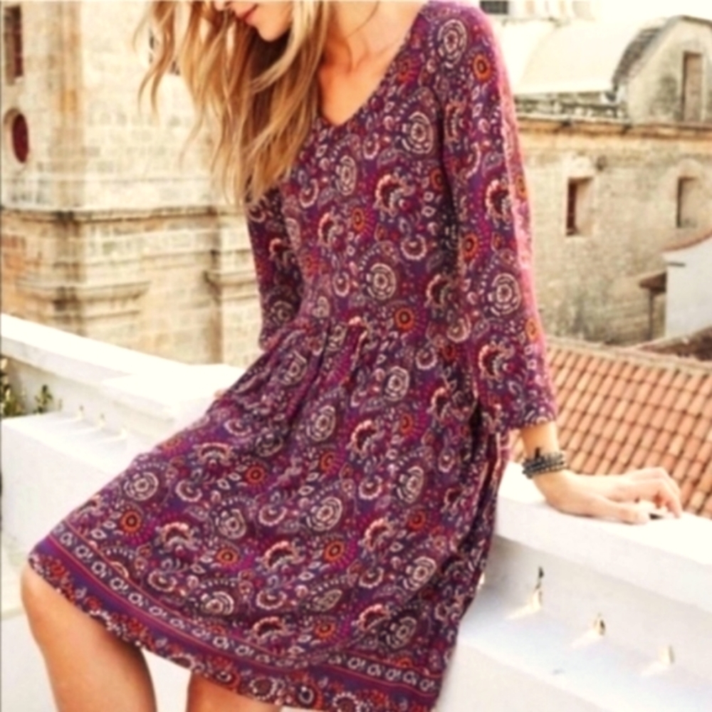 🌾GARNET HILL BOHEMIAN POCKET DETAIL DRESS, SIZE 10